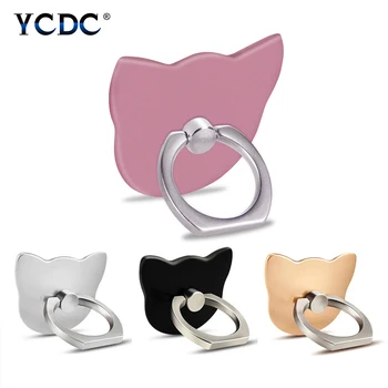 

Universal Cartoon 360 Degree Finger Ring Mobile Phone Smartphone Stand Holder For iPhone X 8 7 6 Bear/Cat Head Ring Hook Bracket