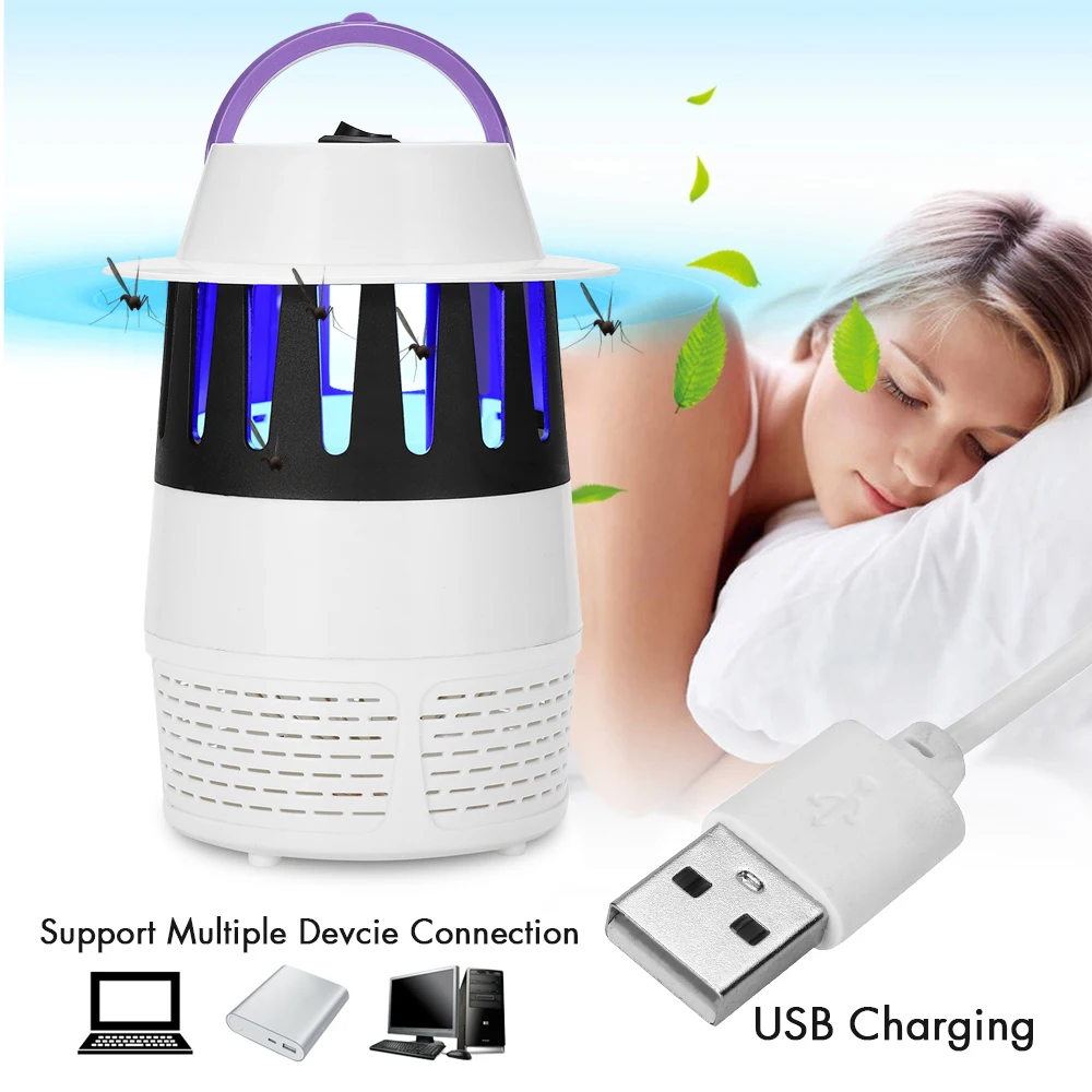 3W LED UV Anti Mosquito Killer Lamp USB Mosquito Dispeller Non