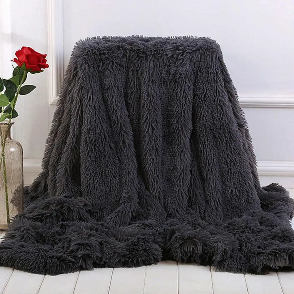 darkgrey Чистый цвет, теплая одежда, Утяжеленный плюшевые демисезонный плед зима носки для взрослых и детей Одеяло s king size теплые меховые пледы Одеяло - Цвет: darkgrey