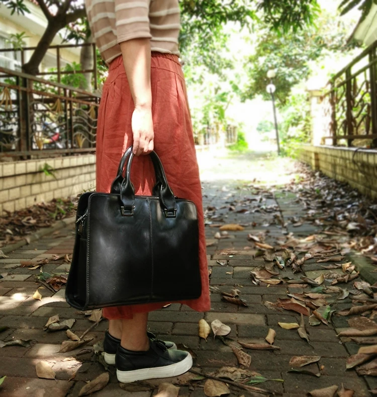 Деловой женский портфель, женские ретро сумки для ноутбука crazy horse, кожаные модные сумки через плечо