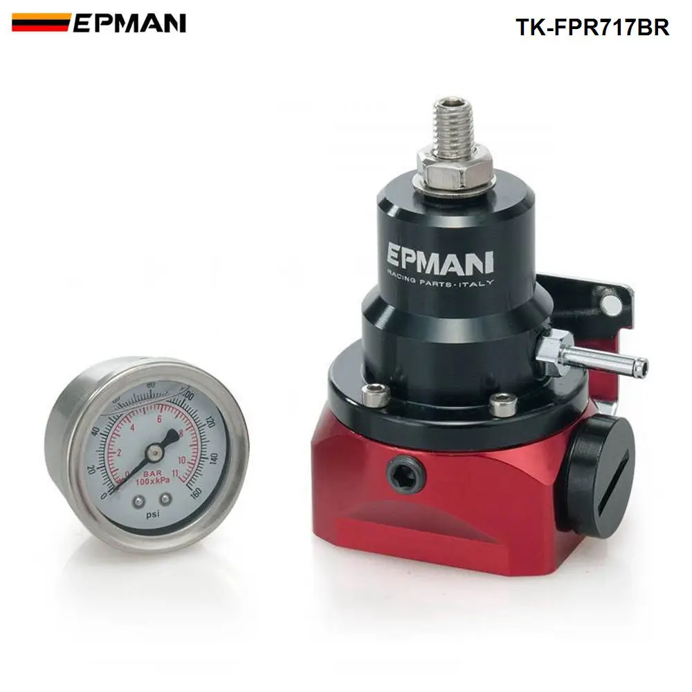 EPMAN jdm Регулируемый FPR регулятор давления топлива(с манометром 160psi/без) AN10 фитинг для Cherokee XJ 84-05 TK-FPR717BR