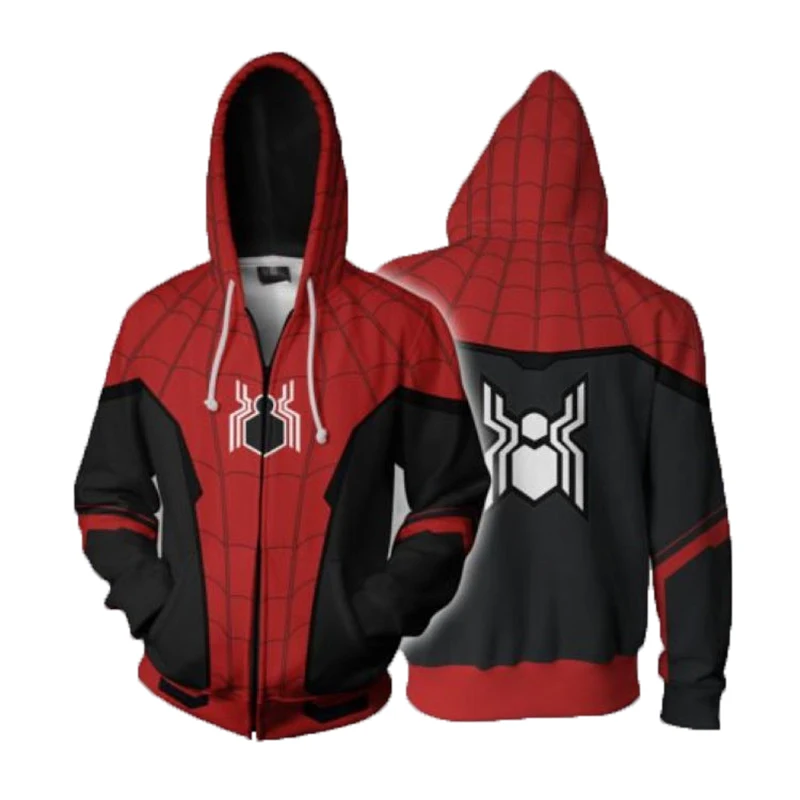 

Spider-Man: Far From Home Cosplay Clothes Hoodie Spiderman Spider man Men Male Hoodie Sweatshirts Hip Hop Zipper Jackets Tops