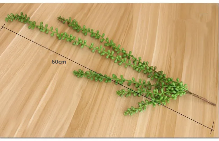 Flone Artificial Succulents Lover Tears Green Rattan Wall Hangings Simulation Plant Flower Branch Home Party Leisure Decor Plant (6)