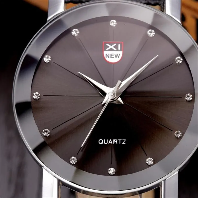 Men Watch Luxury Quartz Sport Military Stainless Steel Dial Leather Band Wrist Watch Men Women Watch Relogio Masculino D26 (2)