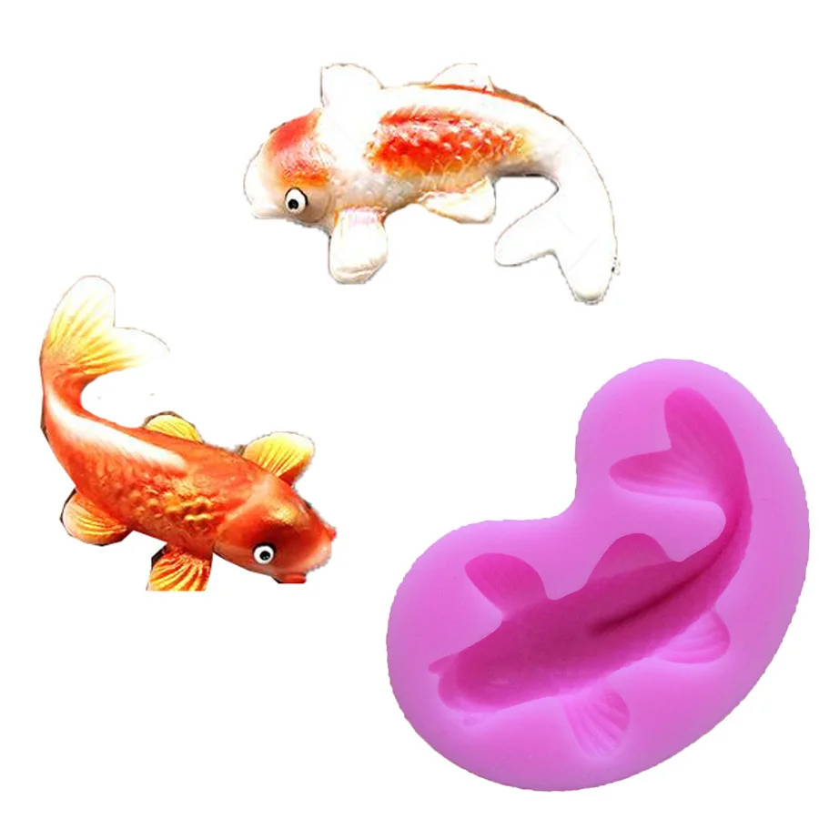 

Silicone Fondant Cake molds 3D Fish Candle Moulds Soap Mold Chocolate Mould for The Baking Tools Cake E259