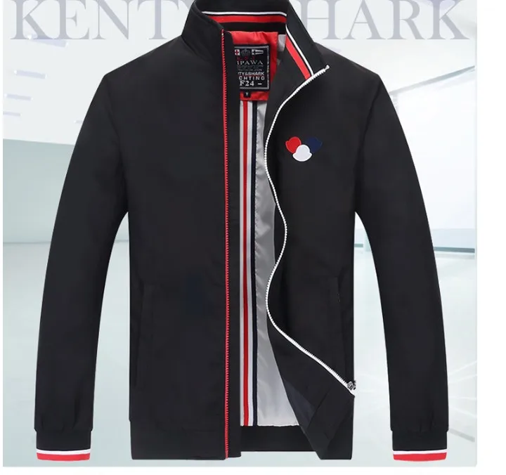 

New Men Rib Sleeve Embroidered Striped 3 Colors Cap High couple Baseball Coats & Jackets Abstract digital coat Motor #JK1