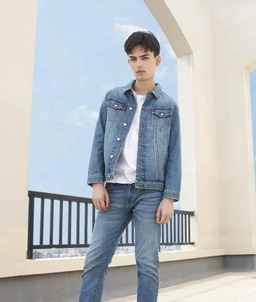  New COTTONSMITH Mia pilot men's 100% cotton casual jacket autumn men's simple denim jacket fashion 