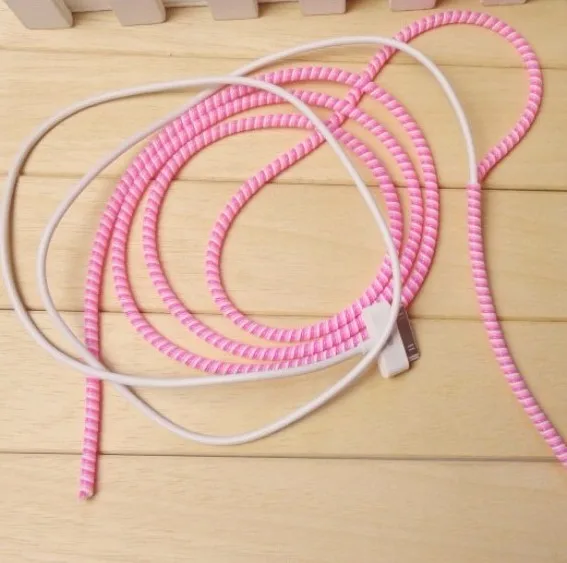 KEITHNICO 1PC 1.4M USB Charging Data Line Cable Protector Wire Cord Protection Wrap Cable Winder Organizer for iPhone
