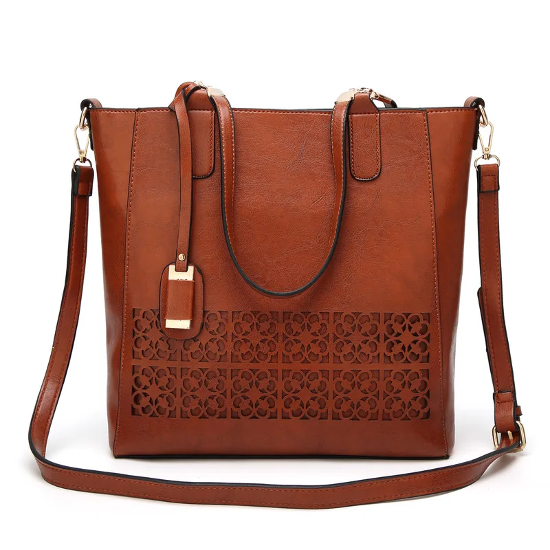 

SYNARA Brand Women's Shoulder Bag Female Leather Handbag Women Bags Designer High Quality Hollow Out Large Capacity Tote Bag