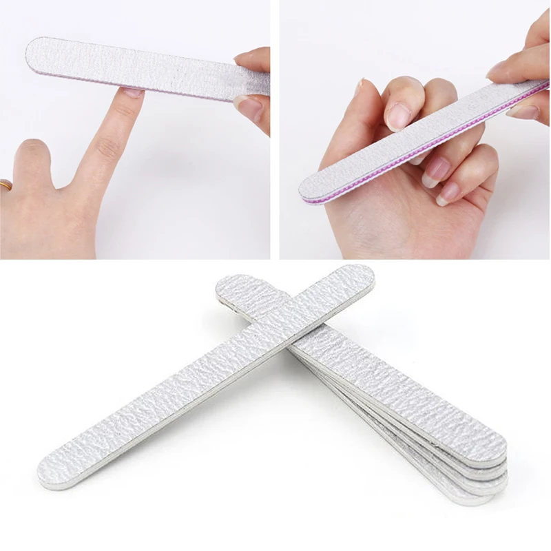 

1pack 10pc Grey Nail Files Buffer Sanding 100/180 Polishing Washable Disinfectable Manicure Tools Pro Lima Milling Pedicure Tips
