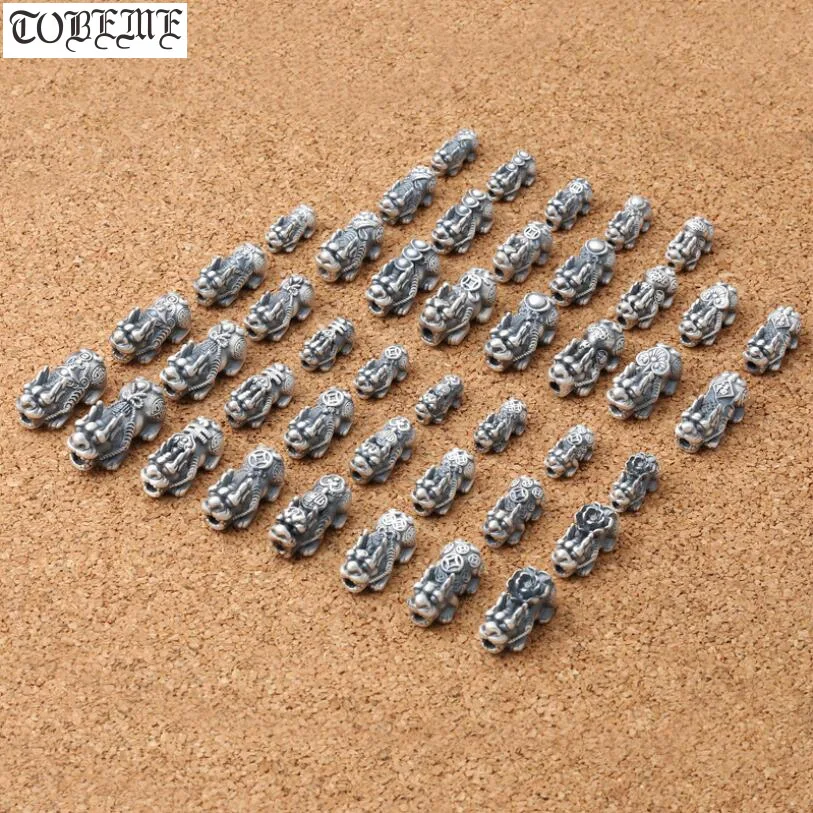 3D 100% 999 серебро Pixiu бусины Настоящее чистое фэншуй свободные богатство пиксиу Piyao