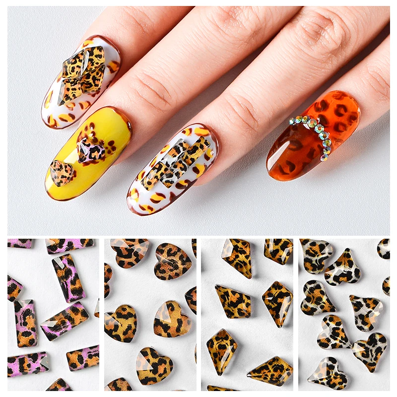 

Nail Sequins Rhinestone Leopard Flat Back Color Multi-size Irregular Beads Charming DIY Manicure Nail Art Decoration Decal