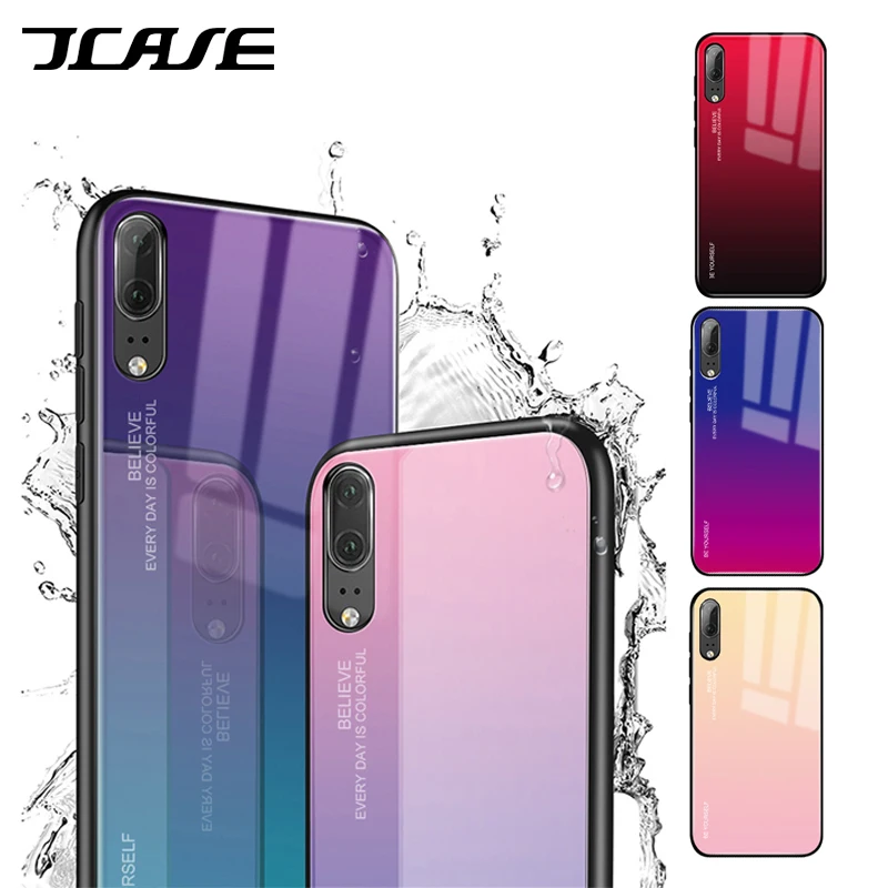 

Gradient Tempered Glass Phone Case For Huawei Honor 8X Mate 20 Pro Mate 10 P20 Lite P Smart Plus Nova 3i 3 4 P30 Cover Housing