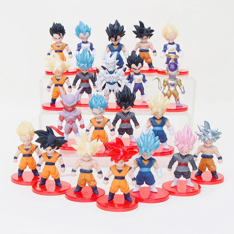 

21pcs/set Dragon Ball super Saiyan Vegeta Gohan Goku Trunks Freeza Vegetto Migatte no Gokui Figure Toy Model Collection Toy