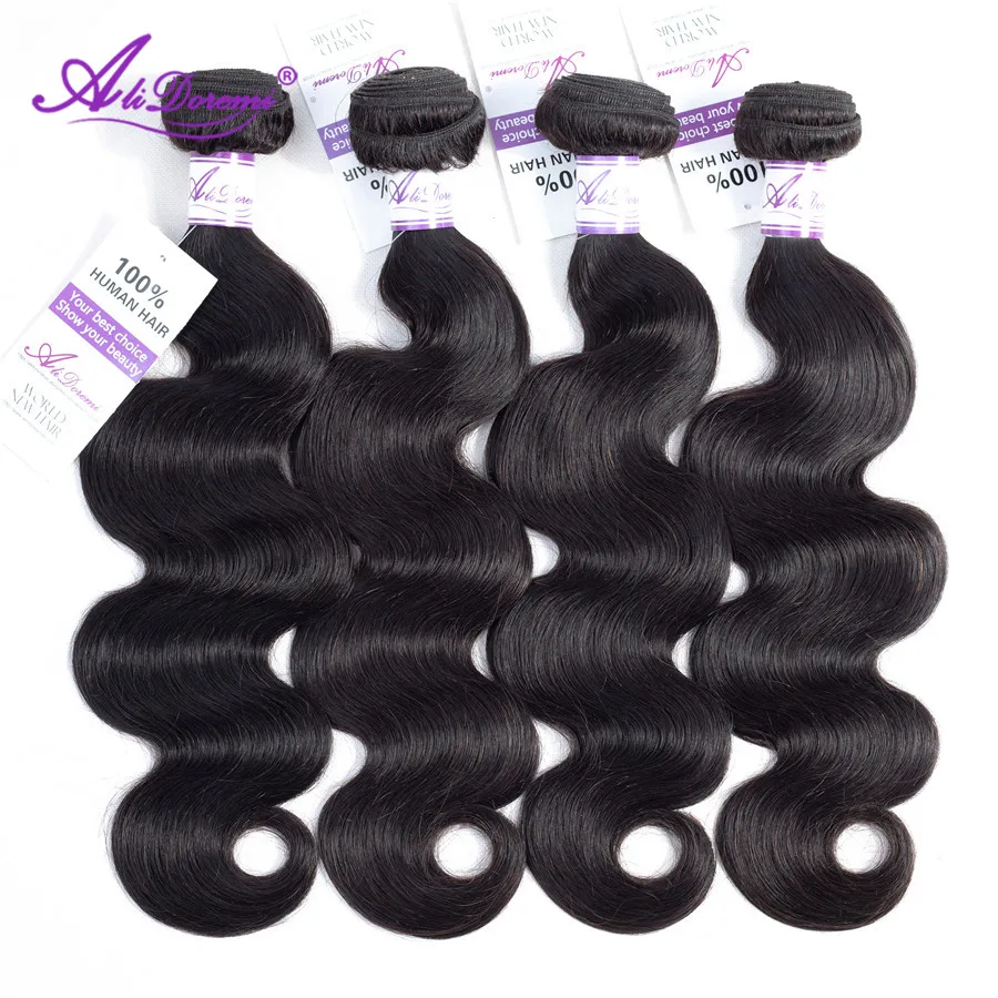 [Alidoremi ] Peruvian Body Wave Hair Bundles 100% Human Hair Weave Natural Color 8-30 Inch Non Remy Hair Extension
