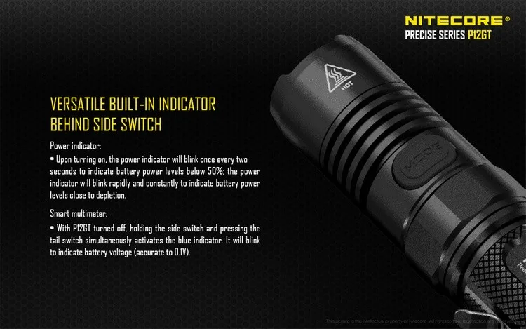 Оптовая продажа NITECORE P12GT + 18650 аккумуляторная батарея i2 зарядное устройство 1000 люменов CREE XP-L HI V3 светодиодный тактический фонарь Бесплатная