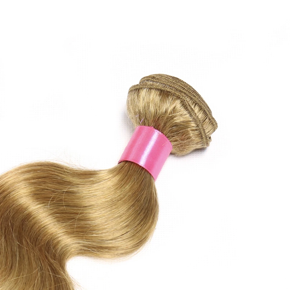 Chloe hair Color #27 Honey Blonde Body Wave Brazilian Human Hair Weave 3 Bundles 10-26inch No Remy Hair Extension Weave