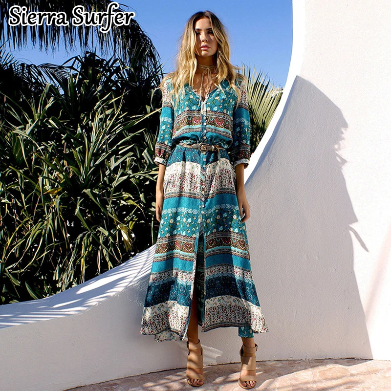 

Swimsuit Cover Up Tunics For Beach Swimwear Women Kaftan Dress 2019 Summer Wear New Bohemia Printing A Maios Mayo Tunique De