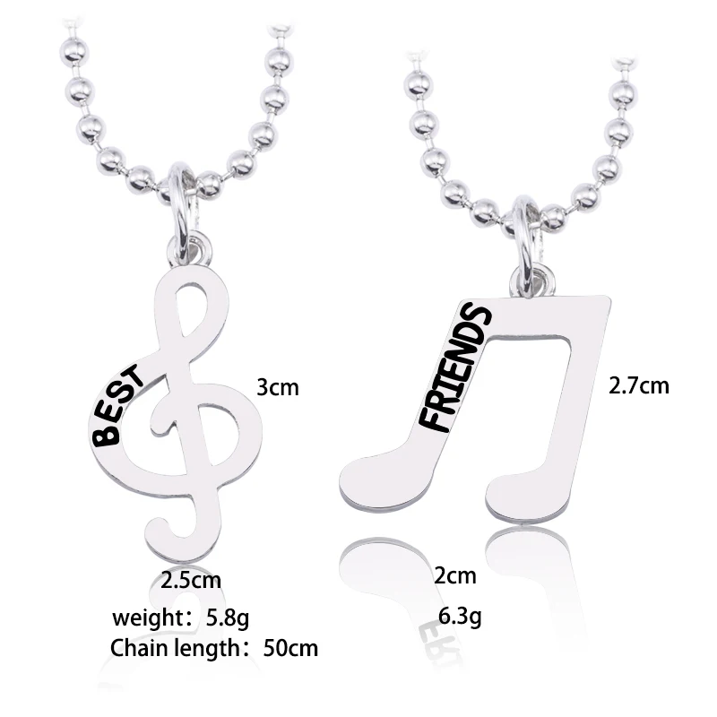 2pcs-set-Minimalist-Simple-Fashion-Musical-Note-Pendant-Necklace-Women-Best-Friends-Forever-Silver-Music-Jewelry (5)