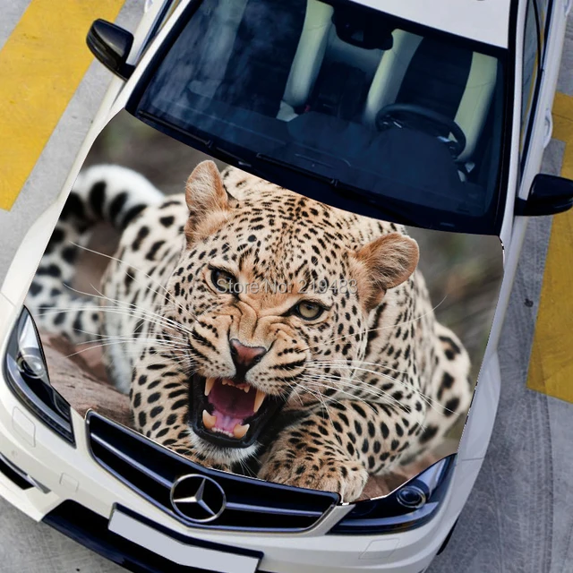 HD 3D Car stickers Animal Hood Sticker Exterior Accessories Leopard
