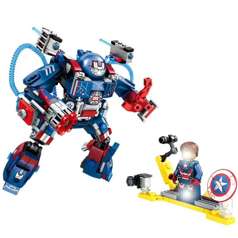 

Super Heroes Marvel Figures Captain American The Hulk Spiderman Iron Man Legoinglys Building Blocks Mini Bricks Children Toys