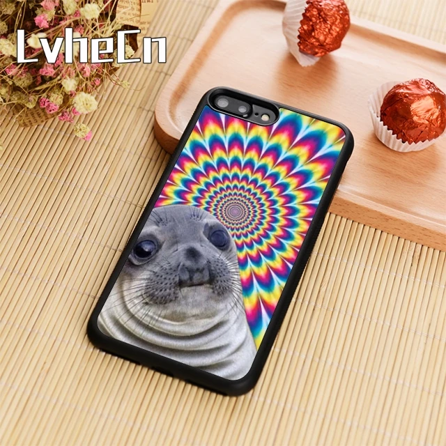 LvheCn TRIPPY AWKWARD SEAL MEME Phone Case Cover For iPhone 5 6 6s 7 8 plus X XR XS max 11 Pro Samsung Galaxy S7edge S8 S9 S10 |