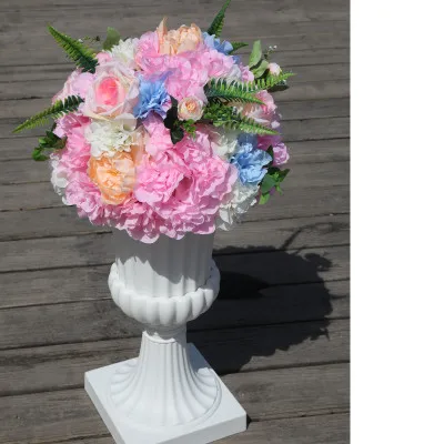 New road lead simulation flower ball wedding supplies wedding scene layout silk flower T stage Roman column decoration flower - Color: K