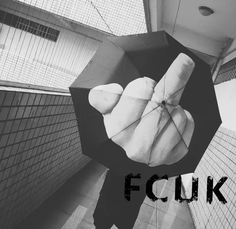 

Creative men vertical middle finger umbrella,Manual Folding Sunny and Rainy Umbrella Protest Funny umbrella
