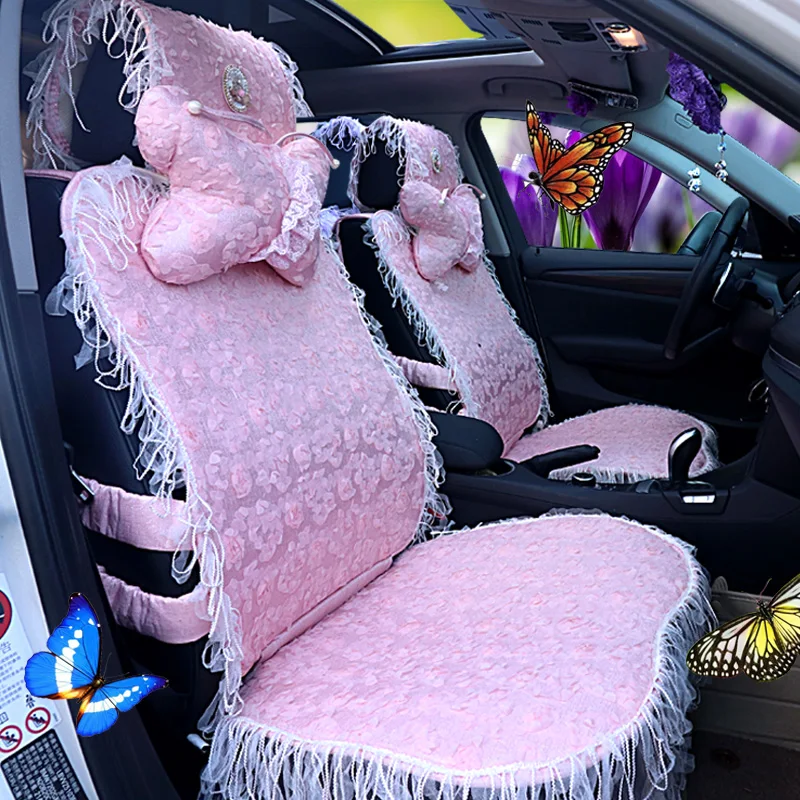 girls' women's fashion lace cute purple pink universal car seat cover setAutomobiles Seat