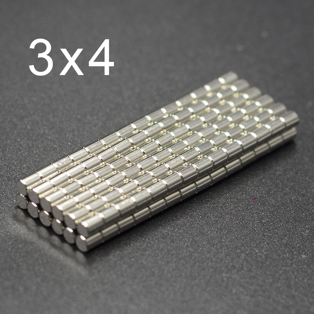 

500/1000Pcs 3x4 Neodymium Magnet 3mm x 4mm N35 NdFeB Small Round Super Powerful Strong Permanent Magnetic imanes Disc 3x4