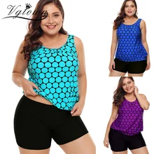 VGTOWN размера плюс 5XL купальник в горошек из двух частей купальник в горошек Женские шорты Танкини купальник купальный костюм Пляжная одежда