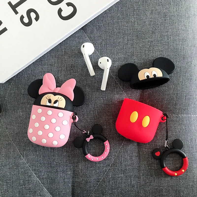 

Super Cute 3D Cartoon Mickey Minnie Stitch Silicone Case For Apple Airpods Accessories Case Bluetooth Earphone Protective Cover