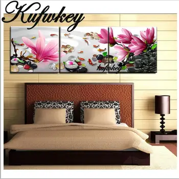 

Triptych Diamond Embroidery DIY Diamond Painting Flowers Ice Diamond Painting Cross Stitch Rhinestone Decoration Triple painting