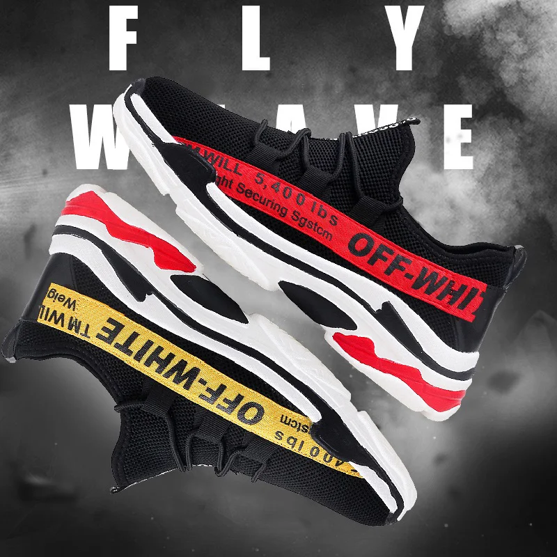

2019 New Men Running Shoes Breathable Mesh Homme OFF 350 Fashion Sneakers Sports Male Brand Walking White V2 Deportivas Hombre