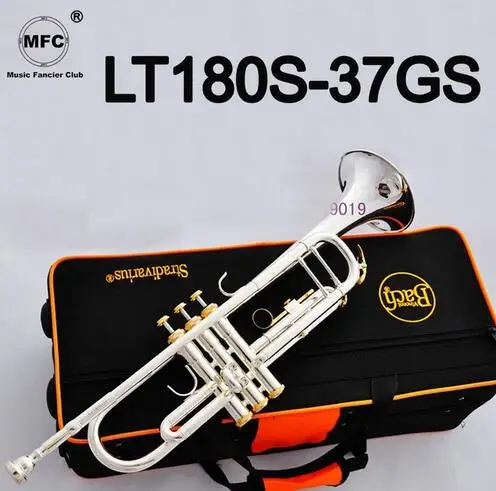 Bach Stradivarius Профессиональный Bb Труба LT180S 37GS Посеребренная тромпита Музыкальные