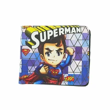 С мужские кошельки на застежке-молнии известного бренда wonder woman женские кошельки милые Супермен шаблон дизайнер pu Мягкий футляр для удостоверения личности