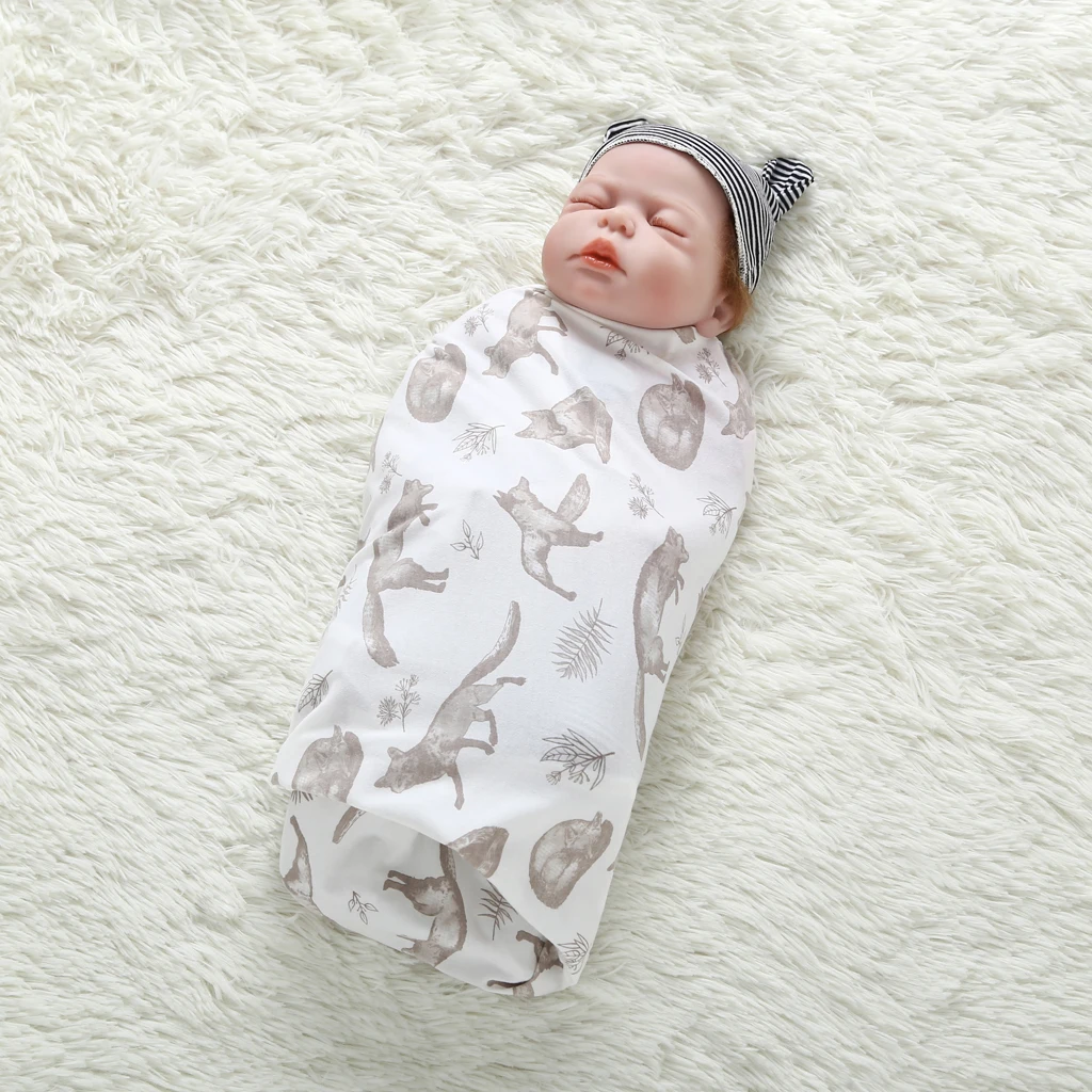 1 шт. удобные печатные одеяло с лисой подходит для новорожденных детей