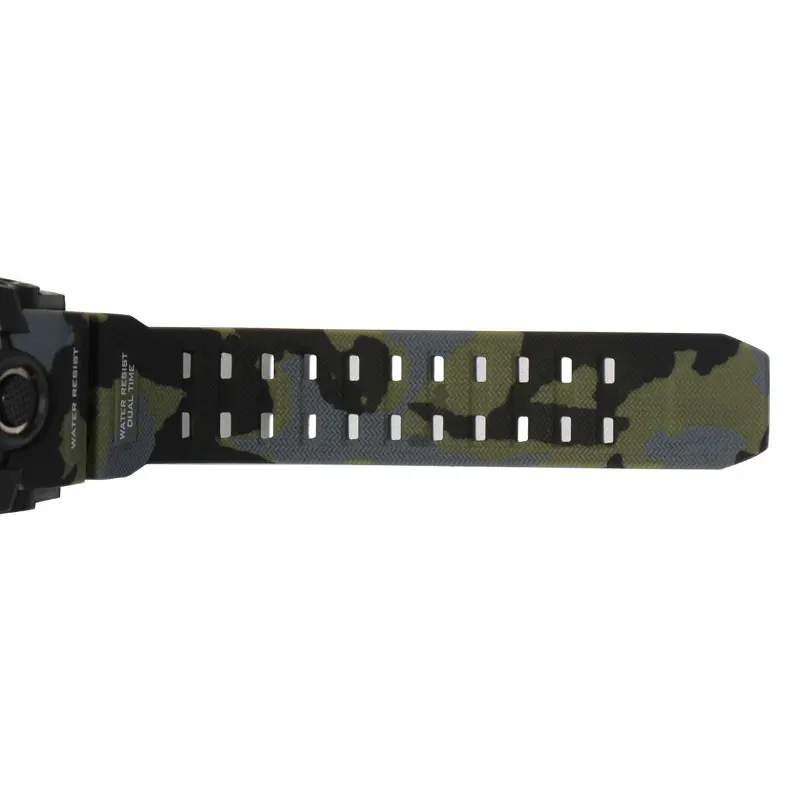 SMAEL Brand Sports Watches Men Dual Time Camouflage Military Watch Men Army LED Digital Wristwatch 50M Waterproof Men's Clock