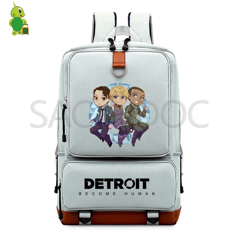 Detroit Become Human RK800 Backpack College Student School Bags for Teenage Girls Boys Laptop Backpack Cosplay Travel Rucksack - Цвет: 13