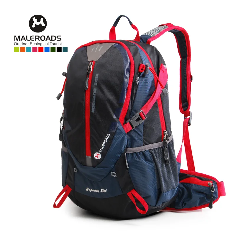 Maleroads 30л рюкзак для велоспорта, рюкзак для путешествий, походный рюкзак для походов, дорожный рюкзак для верховой езды, походный рюкзак для мужчин и женщин - Цвет: Black 30L