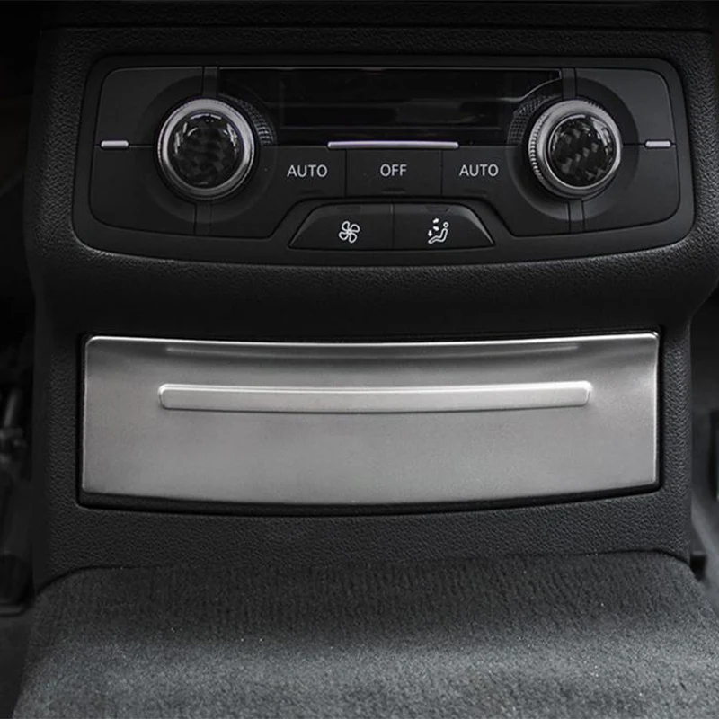 

Car Styling Back air conditioning outlet Strip Row Cigarette Lighter Cover Sticker Trim For Audi A6 C7 Interior Auto Accessories