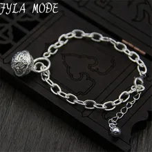 Promotion Wholesale 925 Fine bracelet 925 Fine Fashion Jewelry Bell Charms Bracelet For Women 18*1.40cm 3cm extend chain TYC138