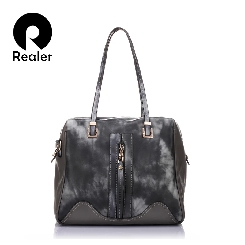 Prix pour Realer Marque Conception Femmes Contraste Couleur Sac À Bandoulière de Haute Qualité Fourre-Tout Sac Lady Boston Messenger Sac Prix pour Realer Marque Conception Femmes Contraste Couleur Sac À Bandoulière de Haute Qualité Fourre-Tout Sac Lady Boston Messenger Sac