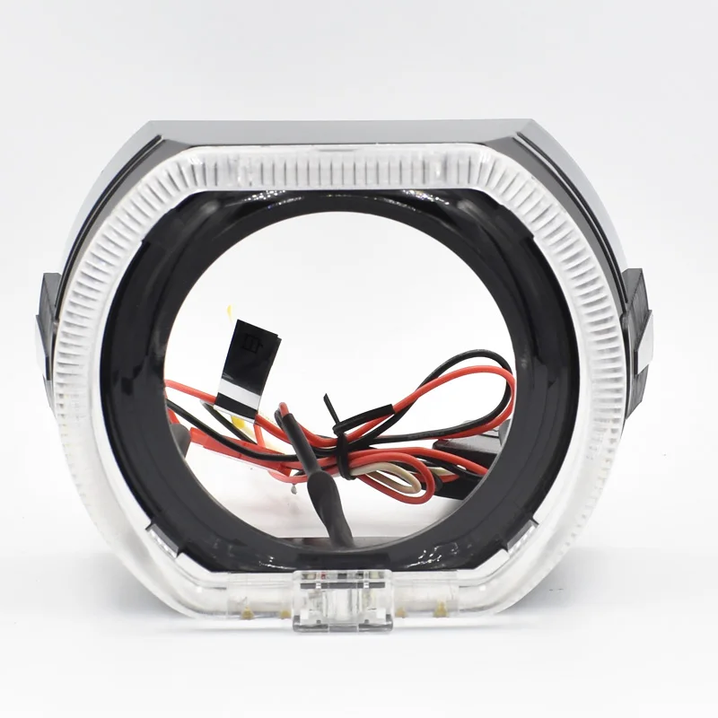 Mortalha com Mortalha Lente do Projetor Estilo do Carro Olho para 2.5 Preto Quadrada Anjo 3.0 Mini Hid Vermelho Branco Capa Farol Máscara Led - 11 High Quality Automóveis e motos