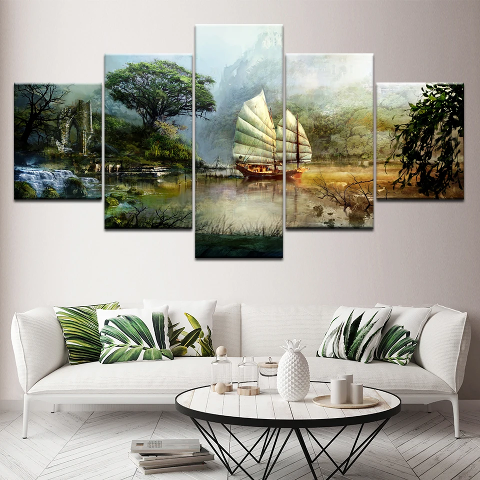 The-guild-wars-5-Piece-Wall-Art-Canvas-Print-modern-Poster-Modular-art-painting-for-Living