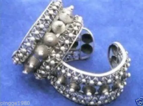 

Tibet Miao Silver Men's Cuff Carving patterns Bracelet 28%