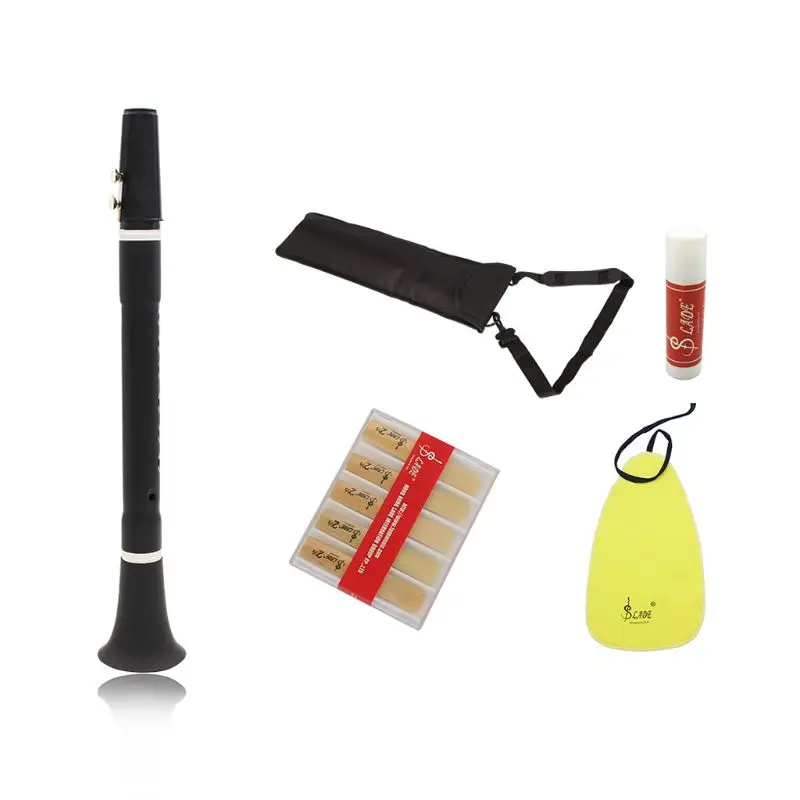 

Mini Bb B Flat Clarinet Clarionet Woodwind Instrument with Cleaning Cloth Grease Reeds Carrying Bag New