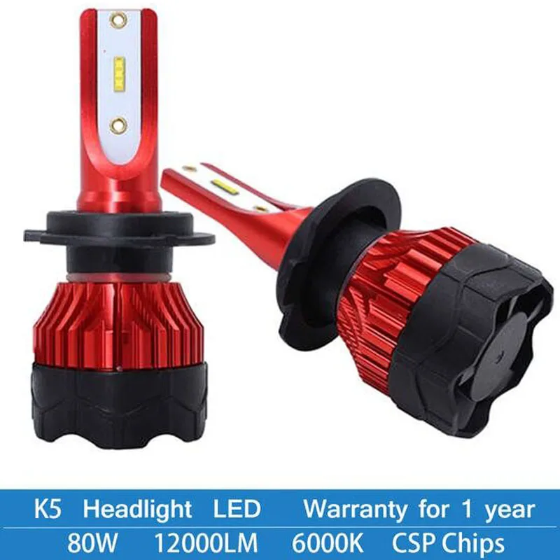 

CSP LED Car Headlight Ampoule H7 LED H4 LED H1 H11 9006 9005 HB3 HB4 9012 HIR2 72W 10000LM 6500K 12V 24V Auto Headlamp