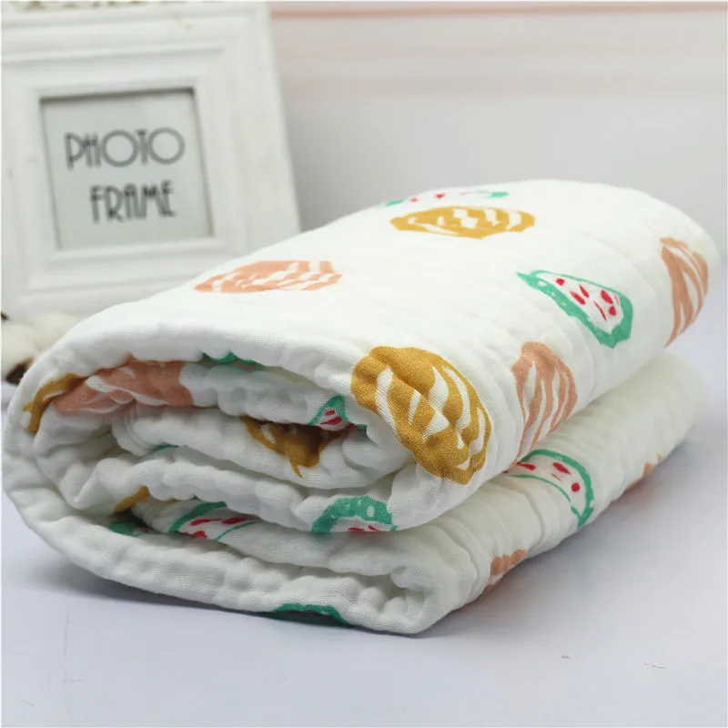 1 предмет, детские пеленки 110*110 см, 6 слоев одеяла, хлопок, с белым краем, мягкие банные накидки