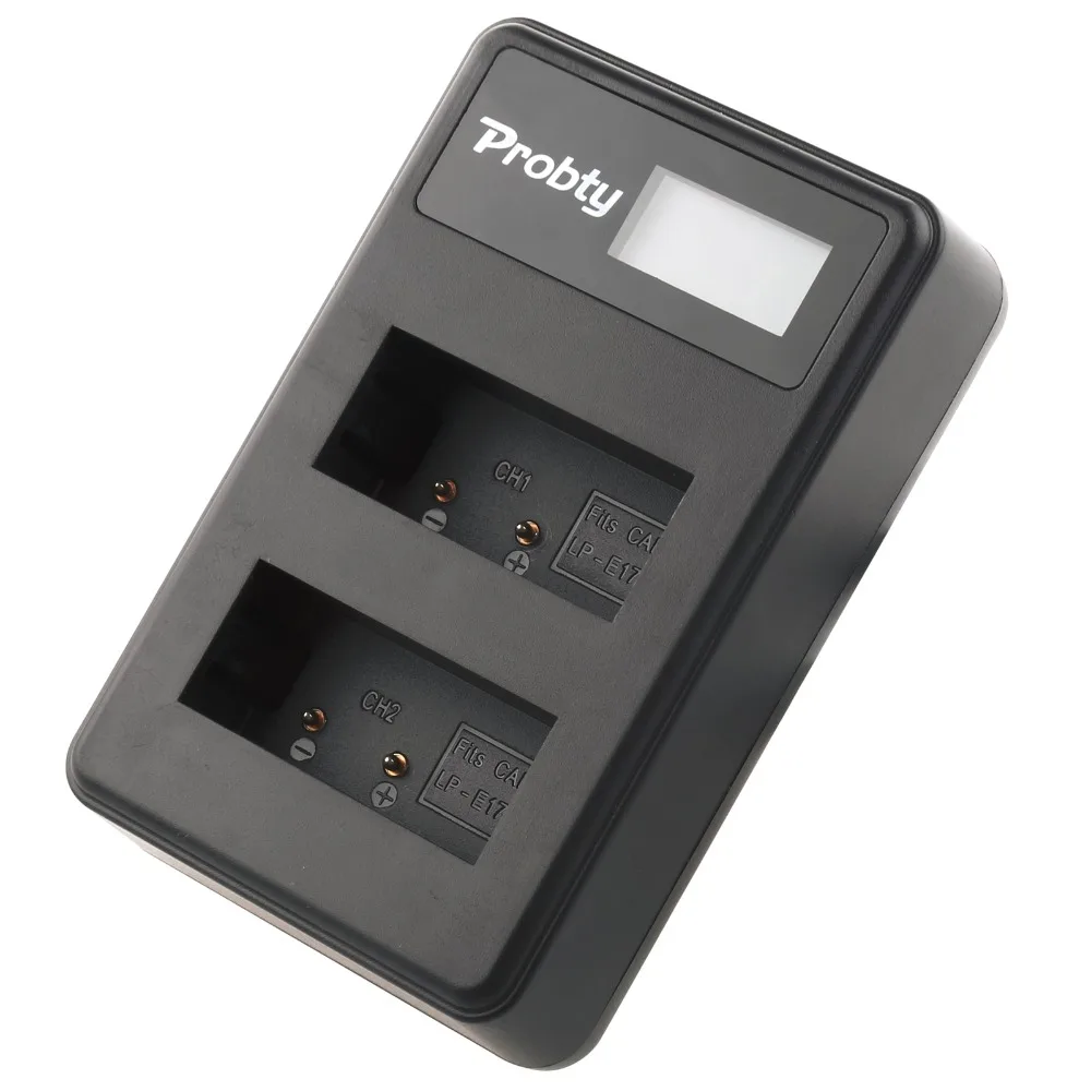 PROBTY 2 шт. LP-E17 LPE17 LP E17 батарея+ ЖК-зарядное устройство+ 2-портовый USB разъем для canon EOS Rebel T6i 750D T6s 760D M3 8000D